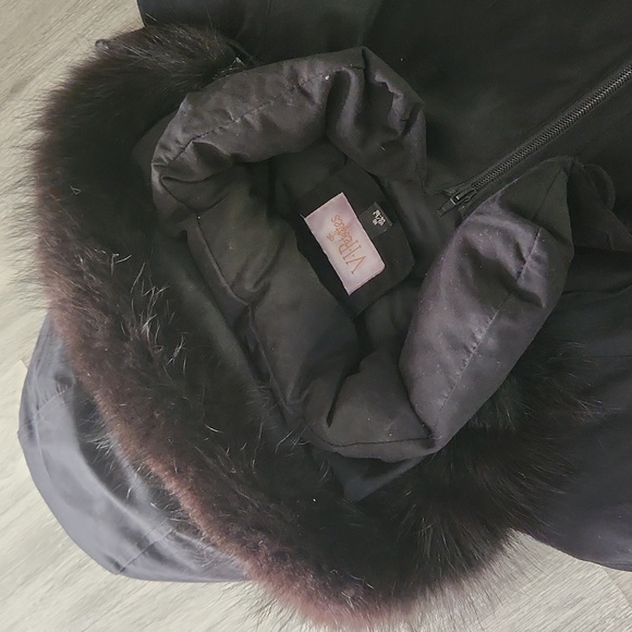 Womens VIP winter jacket coat size large 16 fur hood - Picture 4 of 4